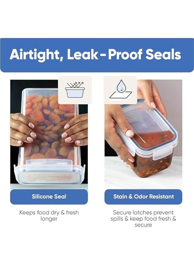 HOOKOR Airtight Food Storage Containers Set, 14 Pack Kitchen Storage Containers with Lids for Flour, Sugar and Cereal, Plastic Dry Food Canisters for Pantry Organization and Storage - Image 4