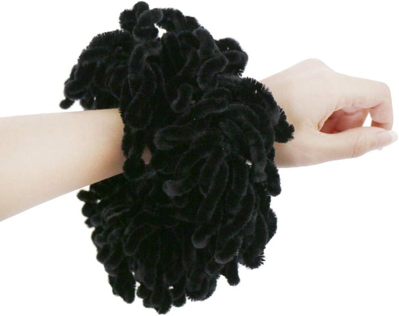 LMVERNA Volumising Hijab Scrunchie Plain Big Hair Ring Tie Bun Clip Hijab Scarf Volumizer Scarf (Black) - Image 1