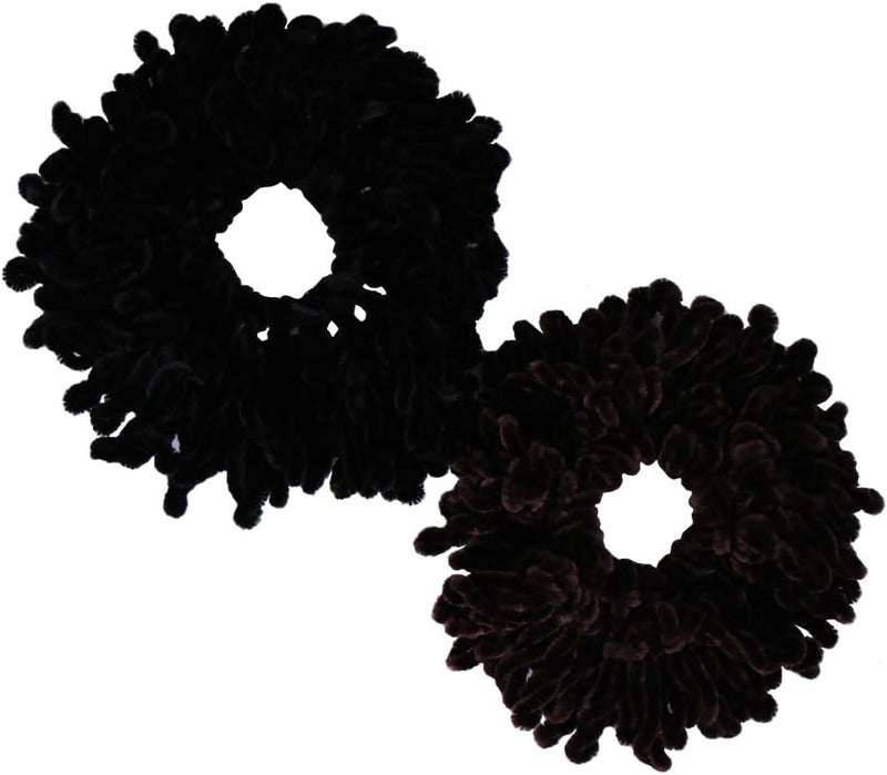 LMVERNA Volumising Hijab Scrunchie Plain Big Hair Ring Tie Bun Clip Hijab Scarf Volumizer Scarf (Black) - Image 4
