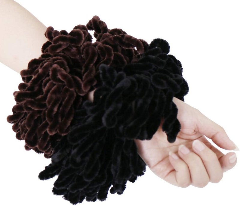 LMVERNA Volumising Hijab Scrunchie Plain Big Hair Ring Tie Bun Clip Hijab Scarf Volumizer Scarf (Black) - Image 3