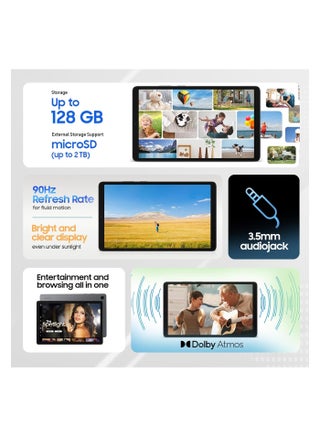 جالاكسي تاب A11 بحجم 8.7 إنش (22.05 سم) TFT LCD، 8 جيجابايت RAM، 128 جيجابايت تخزين، واي فاي + LTE، رمادي – SM-X135G - النسخة الهندية - view 5