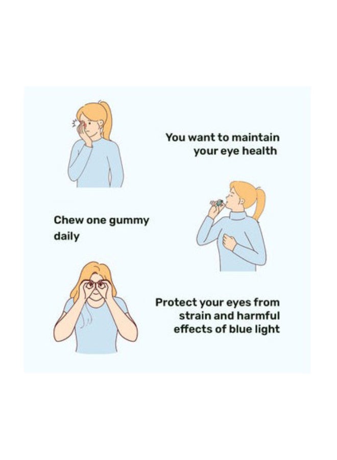واتس أب حلوى جيلاتينية لصحة العين | زياكسانثين ٤ ملغ يساعد على حماية العين من الضوء الأزرق | مُركّب من فيتامين أ، وفيتامين هـ، واللوتين، والجنكة بيلوبا | عبوة ٣٠ يومًا (٣٠ حلوى جيلاتينية) - Image 2