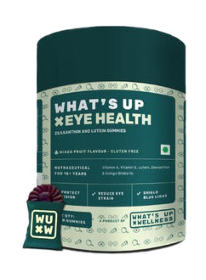 واتس أب حلوى جيلاتينية لصحة العين | زياكسانثين ٤ ملغ يساعد على حماية العين من الضوء الأزرق | مُركّب من فيتامين أ، وفيتامين هـ، واللوتين، والجنكة بيلوبا | عبوة ٣٠ يومًا (٣٠ حلوى جيلاتينية) - Image 1