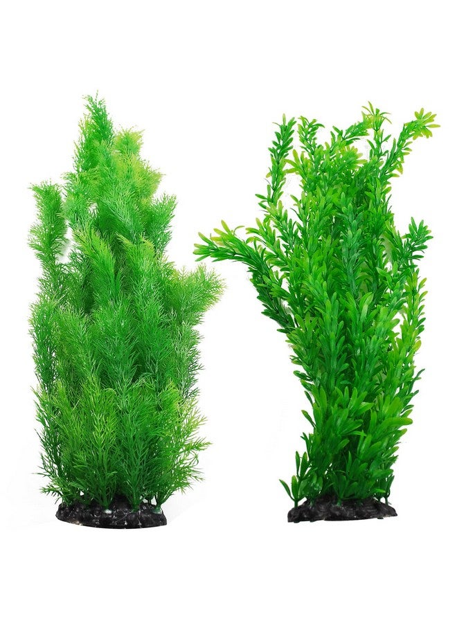 kathson Aquarium Plants Plastic Realistic Tall Fish Tank Plant Decorations Seaweed Fish Tank Decor Artificial Plants Ornament for Aquarium Extra Large 21.7 Inches (Green,2 PCS) - Image 1