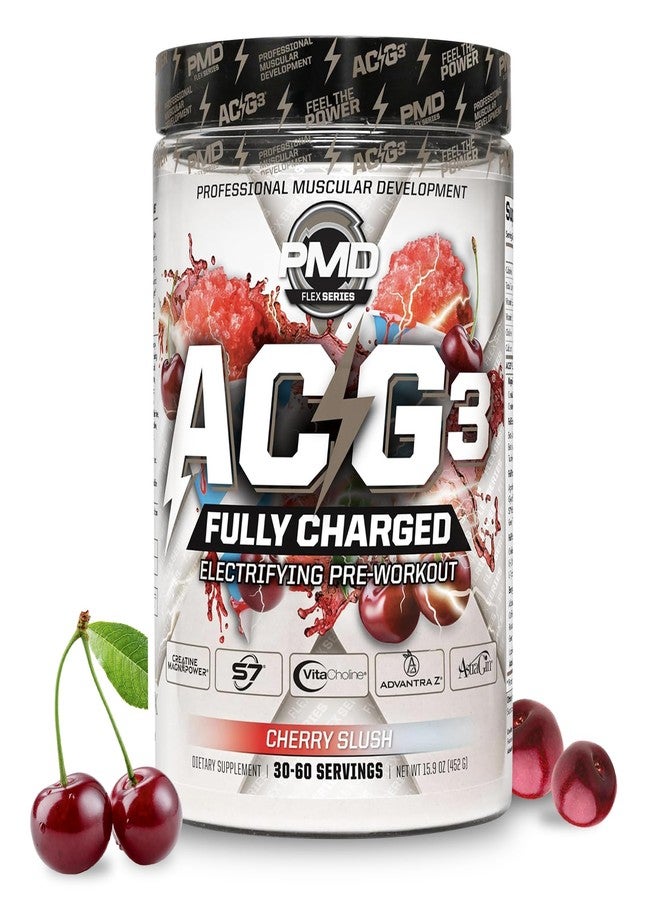 PMD Sports ACG3 Fully Charged - Electrifying Pre Workout Powder - High Energy & Pump Pre Workout for Men and Women to Maximize Focus, Endurance & Performance - Cherry Slush (30-60 Servings) - Image 1