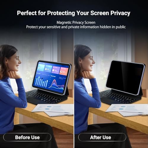 ZOEGAA Privacy Screen Protector For iPad A16 10.9 Inch/11 Inch 2022/2025 11th/10th Generation, Anti Blue Light And Glare Face Id & Apple Pencil Compatible Case Friendly - Image 3
