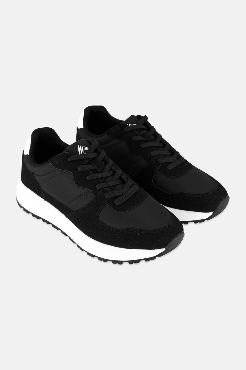 RBX Women Brand Logo Lace Up Outdoor Shoes, Black - Image 1