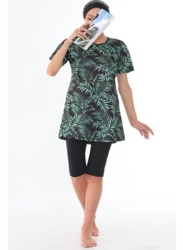 Medipek Semi-Covered Lycra Patterned Hijab Swimsuit  - Image 2