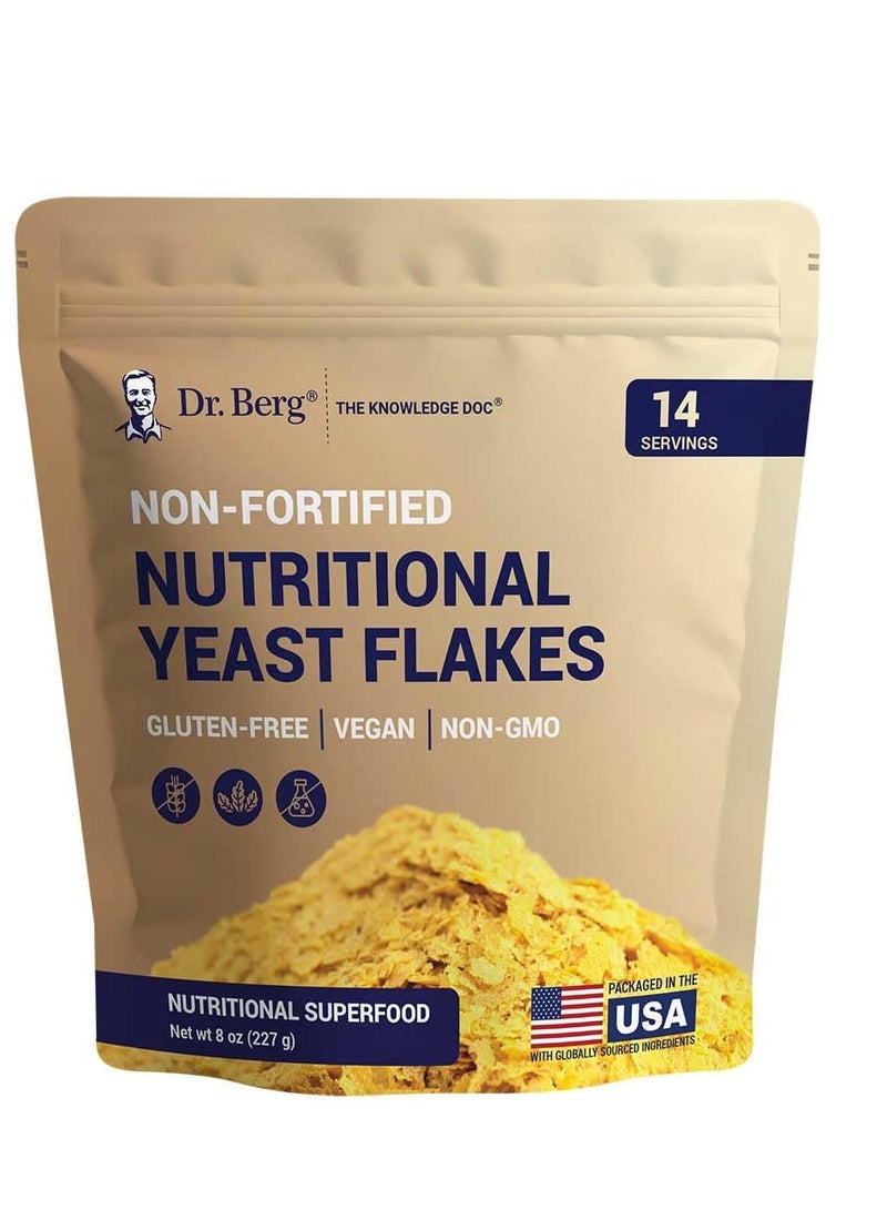 Dr. Berg Nutritionals Premium Nutritional Yeast Flakes - Delicious Non-Fortified Nutritional Yeast with Naturally Occurring B Vitamins - 8oz - Image 1