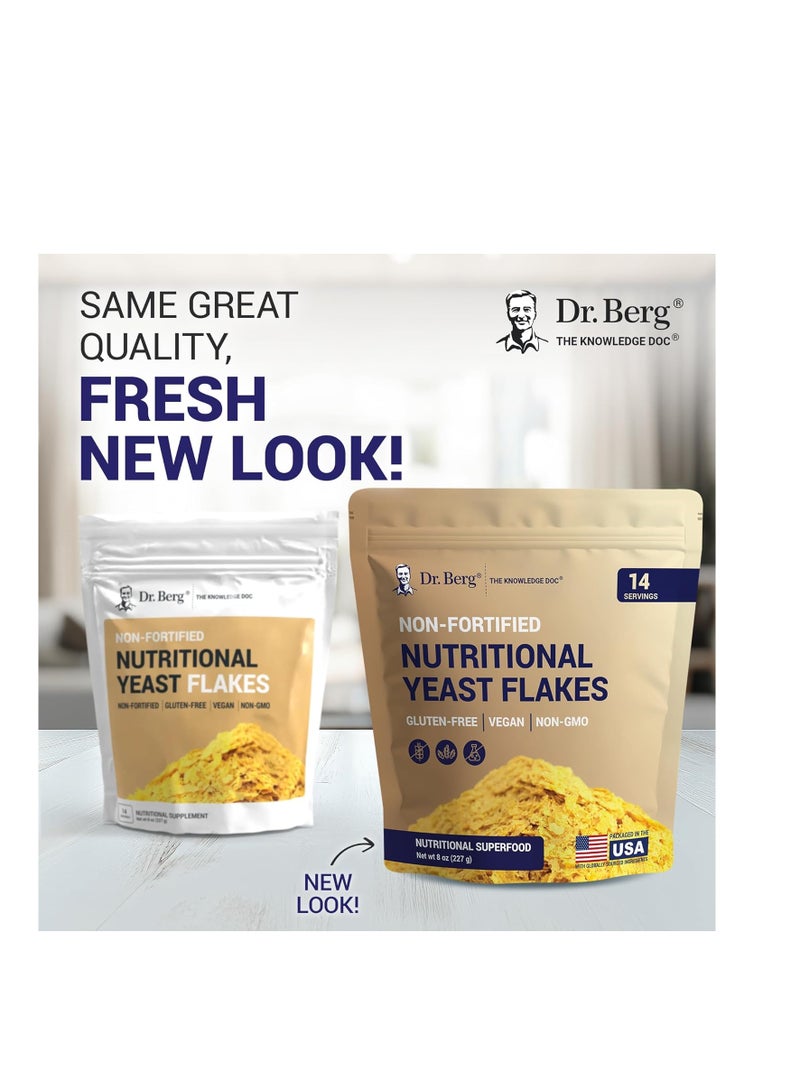 Dr. Berg Nutritionals Premium Nutritional Yeast Flakes - Delicious Non-Fortified Nutritional Yeast with Naturally Occurring B Vitamins - 8oz - Image 2