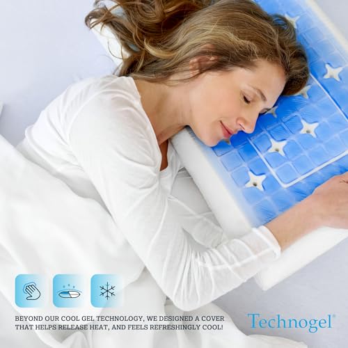 Technogel Deluxe Cooling Gel Pillow - Patented Cooling Technology, Odorless Memory Foam – Breatable Ergonomic Support for Side & Back Sleepers with Washable Cover, 5.5" (Thick) - Image 2