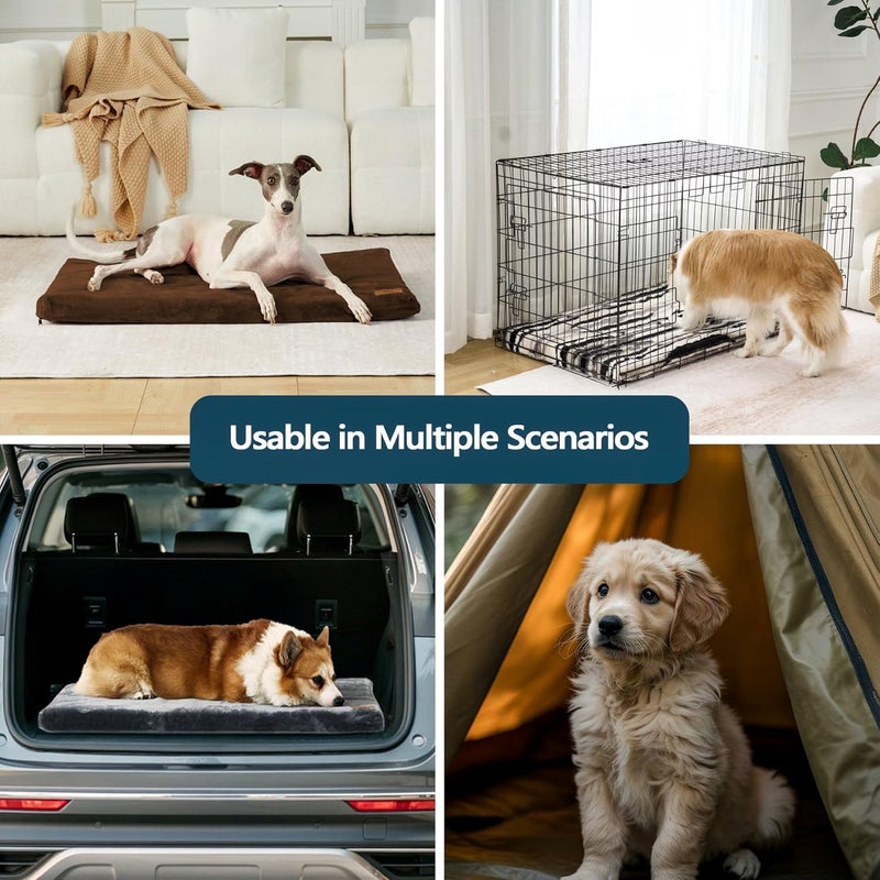 LIORCE Memory Foam Dog Crate Pad - XL Dog Bed Mat for Crate with Removable Washable Cover and Waterproof Lining - Pet Bed Mat for Extra Large Dog - Designed for 42-inch Dog Crates, White - Image 5