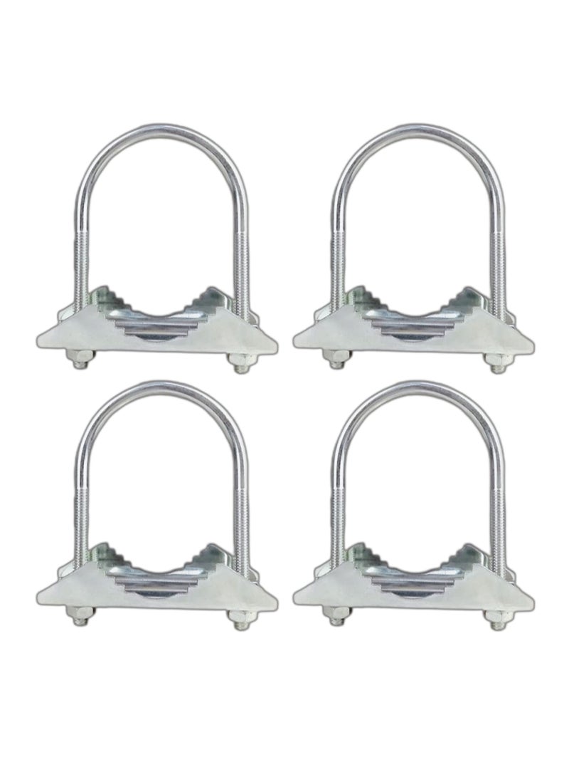 KASTWAVE U-Bolt Pipe Clamp,1⅝" Open Width U-Type Antenna Mast Clamp For Outdoor 4G LTE Antenna,Ham Radio Antenna,TV Antenna,Heavy Duty Mounting Hardware(4PACKS). - Image 1