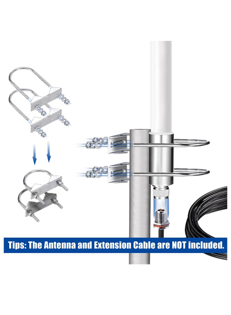 KASTWAVE U-Bolt Pipe Clamp,1⅝" Open Width U-Type Antenna Mast Clamp For Outdoor 4G LTE Antenna,Ham Radio Antenna,TV Antenna,Heavy Duty Mounting Hardware(4PACKS). - Image 3
