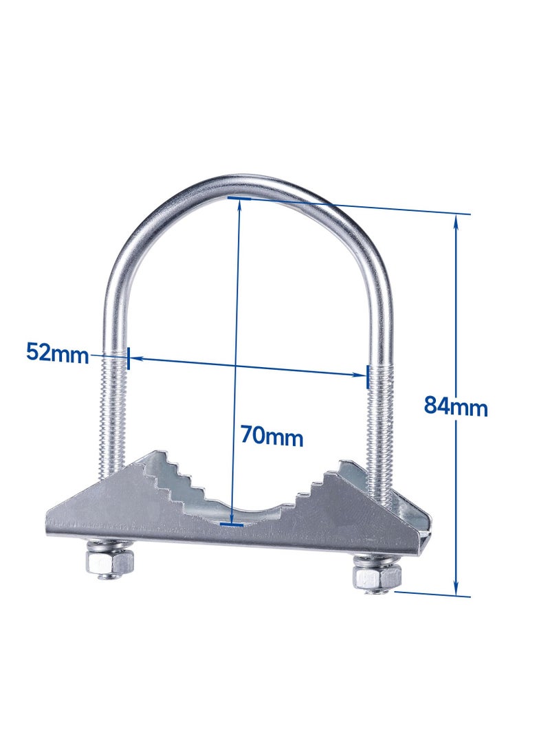 KASTWAVE U-Bolt Pipe Clamp,1⅝" Open Width U-Type Antenna Mast Clamp For Outdoor 4G LTE Antenna,Ham Radio Antenna,TV Antenna,Heavy Duty Mounting Hardware(4PACKS). - Image 2