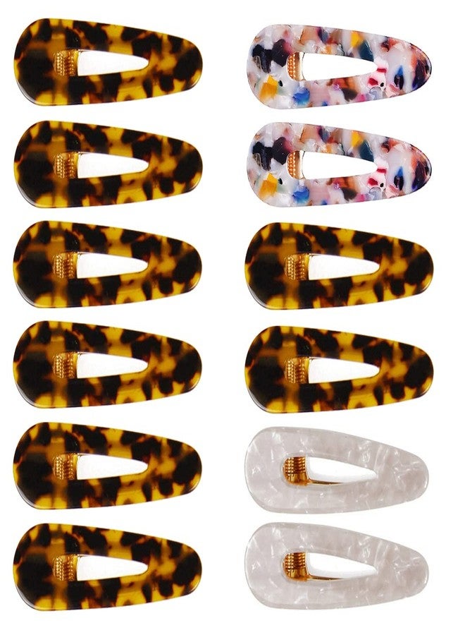 DealFry Fashion Acrylic Hair Clips Non-Slip Large Korean Barrettes Geometric Acrylic Resin Alligator Hair Clip Hair Pins Barrettes for Women Ladies Hair Headwear Accessories Styling Tool (12 Pcs) - Image 3