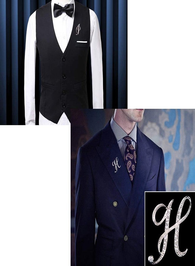 ETHOON Letter Brooch Pins Initial Rhinestone Brooch for Women Crafts Silvery A-Z, 2 Inch, Metal - Image 5