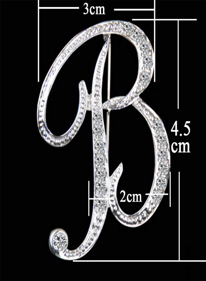 ETHOON Letter Brooch Pins Initial Rhinestone Brooch for Women Crafts Silvery A-Z, 2 Inch, Metal - Image 3