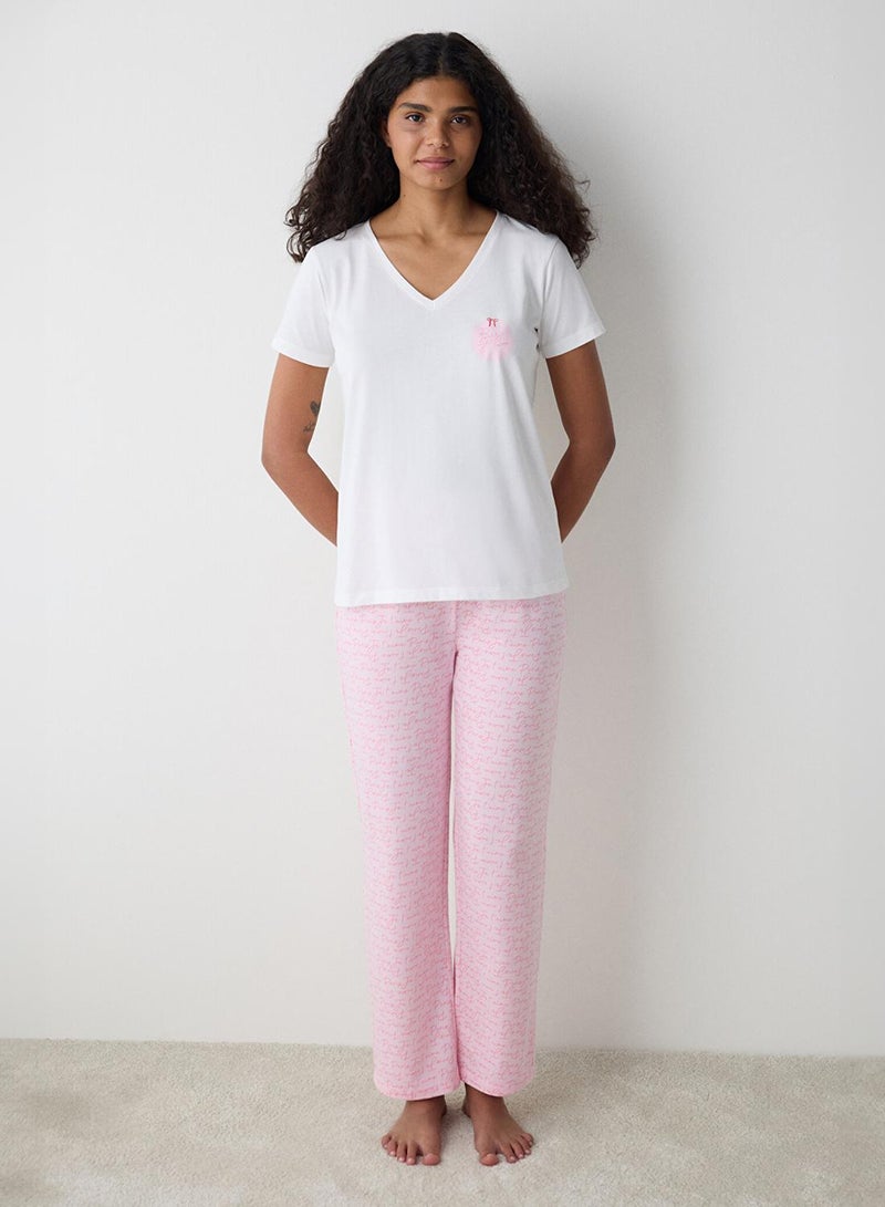 Penti Light Pink Pinkish Cotton Pyjama Set - Image 1