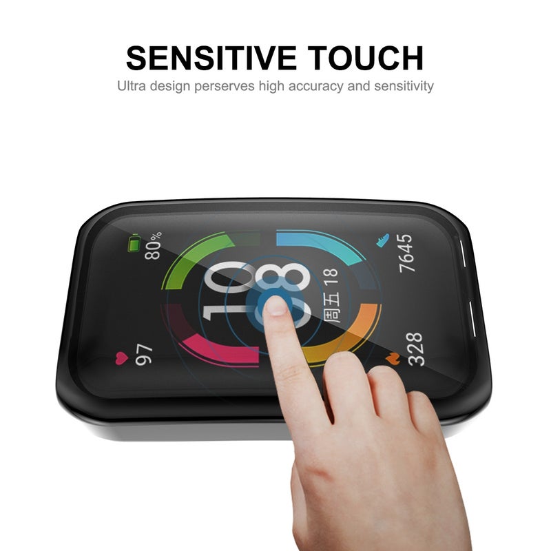 erorex For Huawei Band 7/6 / Honor Band 6 Hat-Prince Full Coverage Electroplated Soft Tpu Case With Screen Protection(Silver) - Image 5