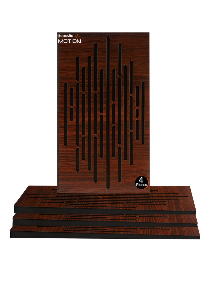 Acoustic Motion Acoustic diffuser panels 25x50x5.5 cm Pulse design with Self-Adhesive,Sound Proof,Diffusion Panels for Home,Studio,Meeting Rooms,Foam+wood Boards For Acoustic Treatment wooden 4 pieces - Image 1