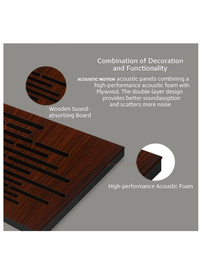 Acoustic Motion Acoustic diffuser panels 25x50x5.5 cm Pulse design with Self-Adhesive,Sound Proof,Diffusion Panels for Home,Studio,Meeting Rooms,Foam+wood Boards For Acoustic Treatment wooden 4 pieces - Image 4