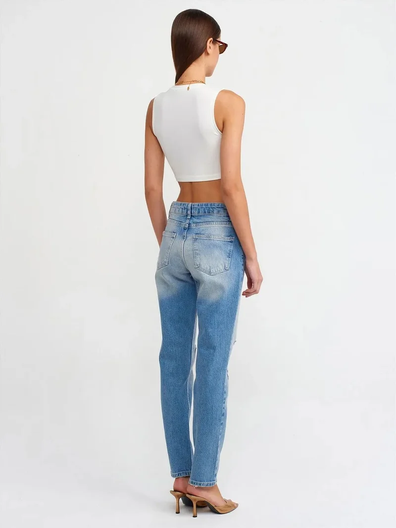 Dilvin DILVIN Low-Waist Straight-Leg Jeans