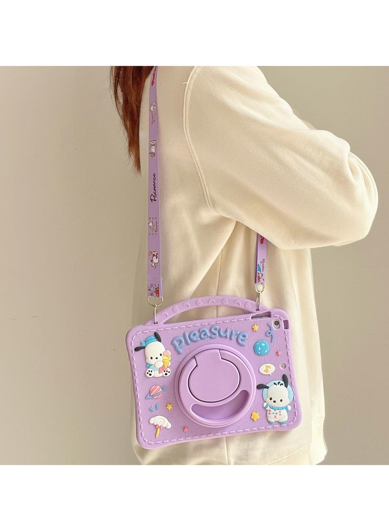 Captaintech Kids Case for Samsung Galaxy Tab A9 8.7 Inch 2023, Portable Handle Stand, Kids Friendly Soft Silicone Adjustable Stand Shockproof Cover for Samsung Tab A9 Tablet (Model: X110/X115) (Purple)  - Image 3