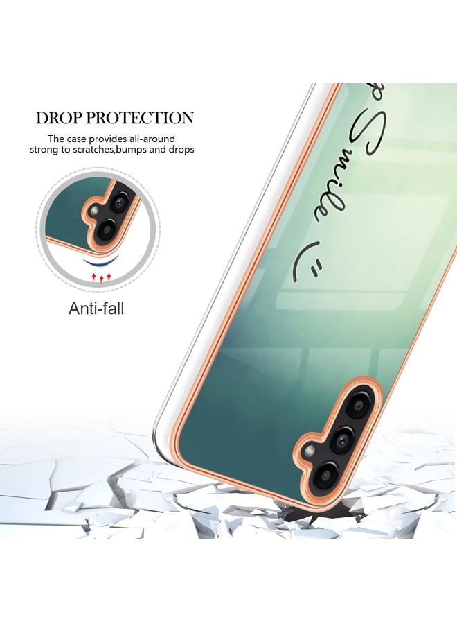 S-TOP Case For Samsung Galaxy A14 5G / 4G Electroplating Marble Dual-side IMD Phone Case - Image 5