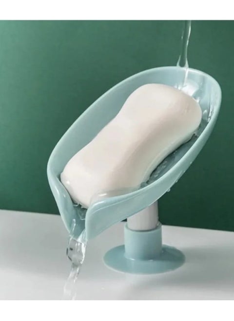 1Pcs Soap Holder with Drainage Leaf Shape Soap Tray Suctions Soap Dish Holder for Shower Kitchen Bathroom