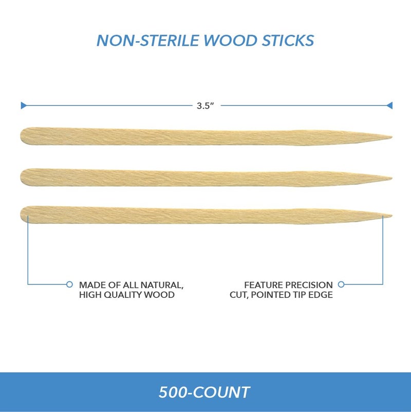 ForPro Professional Collection Premium Eye & Lip Wood Applicators, Non-Sterile, for Hair Removal Wax Application and DIY Projects, 3.5â€ L x .25â€ W, 500-Count - Image 3