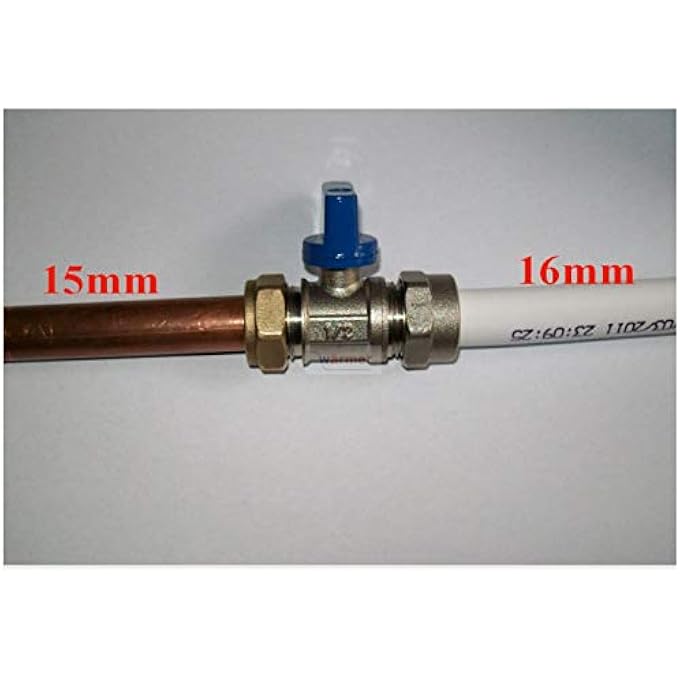 ADAPTER REDUCER 15MM/16MM PEX-AL-PEX BALL VALVE BRASS COMPRESSION FITTINGS BLUE PSW TRADE SUPPLIERS LTD - Image 3