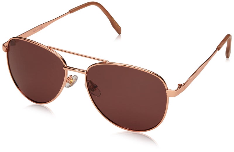 Foster Grant Women's Prelude Aviator Polarized Sunglasses, Gold/Rose POL, 60 mm - Image 5