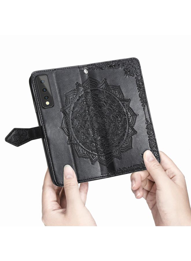 اس-توب جراب لهاتف LG Stylo 7، جراب جلدي أفقي منقوش عليه زهرة ماندالا مع حامل / فتحة بطاقة / محفظة / حبل - Image 5