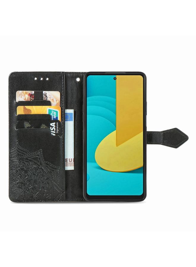 اس-توب جراب لهاتف LG Stylo 7، جراب جلدي أفقي منقوش عليه زهرة ماندالا مع حامل / فتحة بطاقة / محفظة / حبل - Image 3