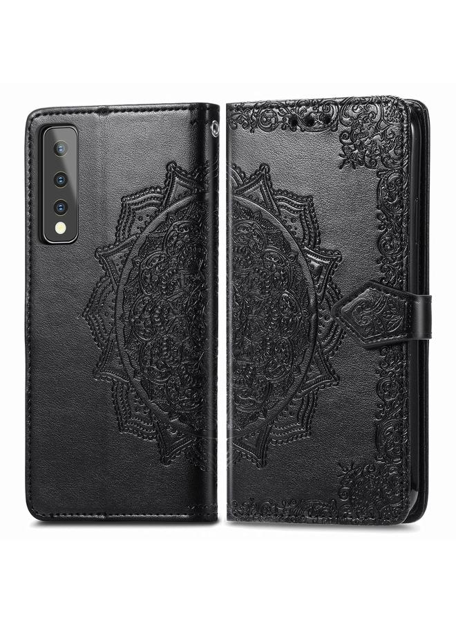 اس-توب جراب لهاتف LG Stylo 7، جراب جلدي أفقي منقوش عليه زهرة ماندالا مع حامل / فتحة بطاقة / محفظة / حبل - Image 2