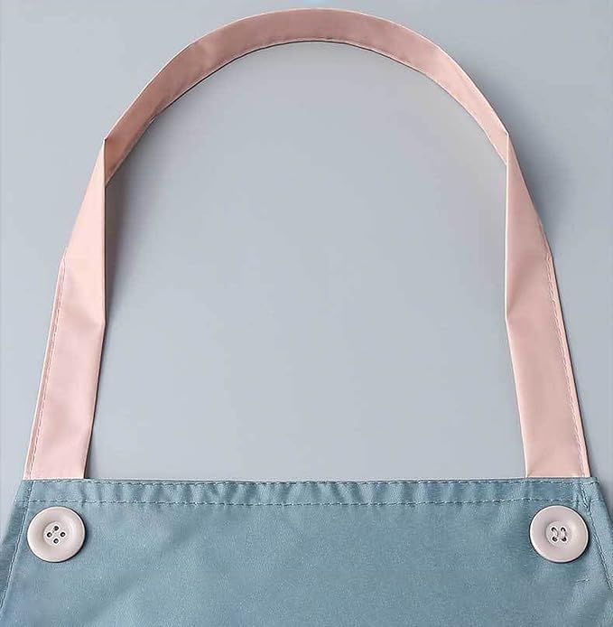 RIEO Hub RIEO Apron for Kitchen Cooking Waterproof and Polyster Apron for Unisex with Pockets and Side Coral Velvet for Wiping Hands Towel Grill Cooking BBQ Chef Apron Kitchen for Home Cooking Sky Blue  - Image 2