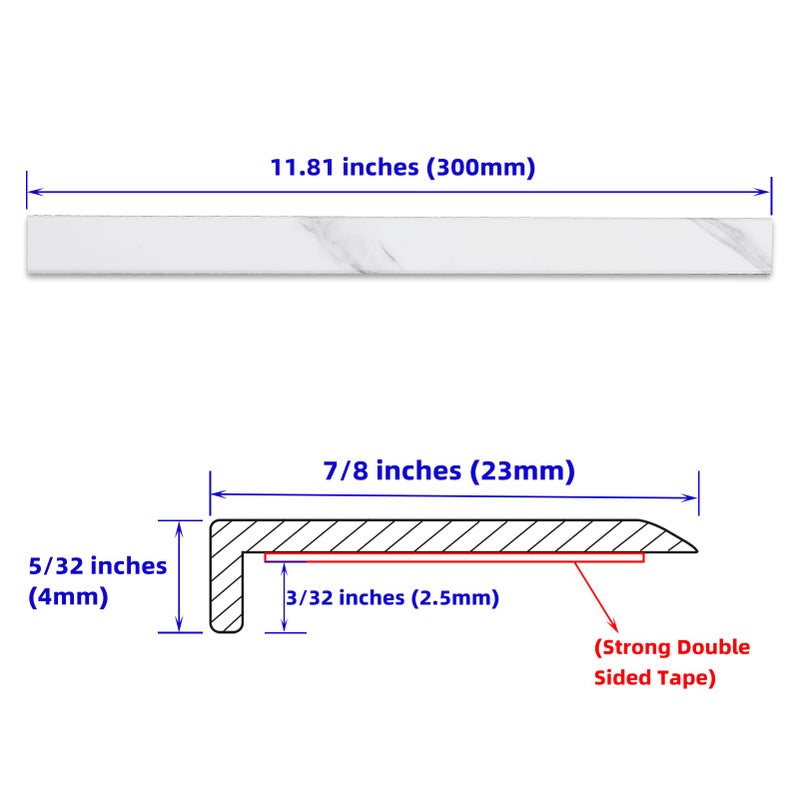 Tilingview 10 Pcs Peel and Stick Tile Trim Edge, Self-Adhesive 12" PVC Molding Edging for Kitchen Backsplash (Marble) - Image 5