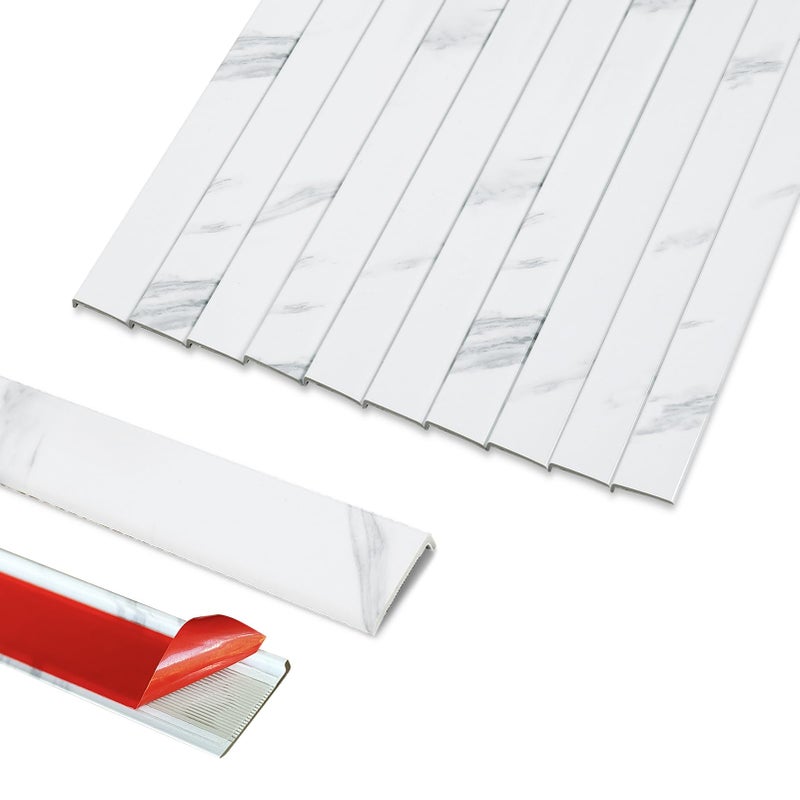 Tilingview 10 Pcs Peel and Stick Tile Trim Edge, Self-Adhesive 12" PVC Molding Edging for Kitchen Backsplash (Marble) - Image 3