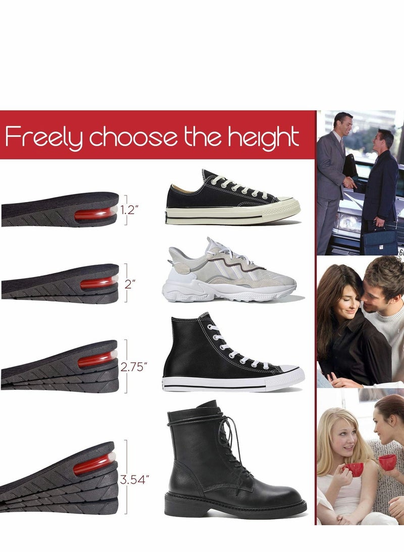 Excefore Height Increase Insoles 4-Layer 1.2inch to 3.5inch Air Cushion Taller Shoes Insoles Heel Insert for Men and Women - Image 4