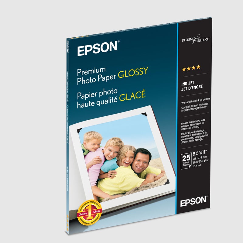 EPSON ورق صور إبسون المتميز لامع (8.5x11 بوصة، 25 ورقة) (S042183) أبيض - Image 2