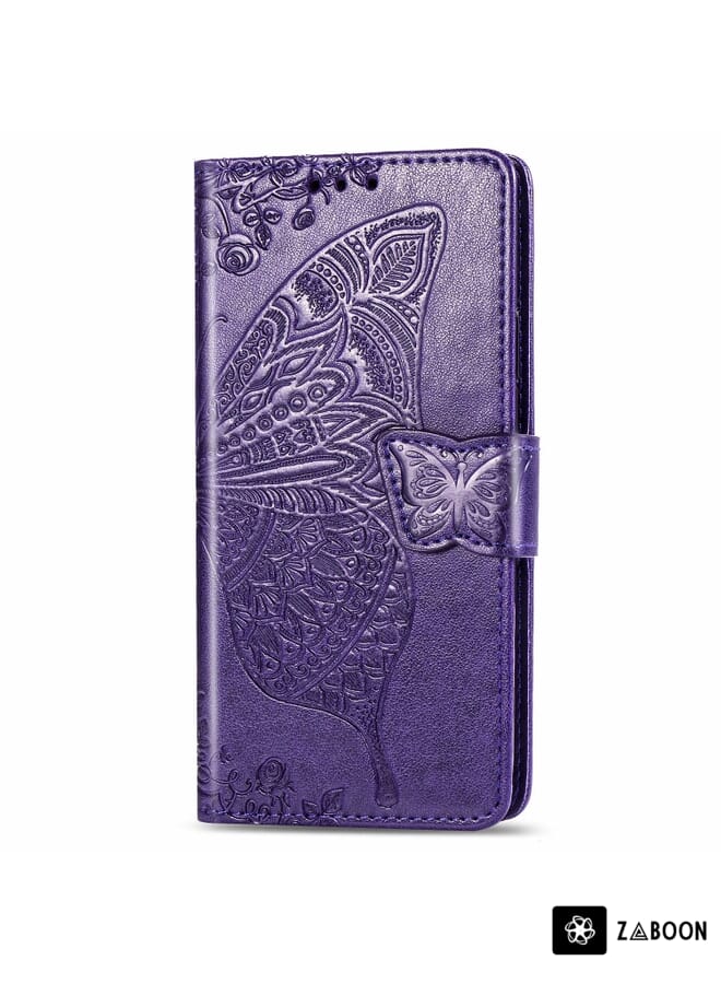 Zaboon Protective Case For Galaxy Note 10 Lite / A81 Butterfly Love Flower Embossed Horizontal Flip Leather Case with Bracket / Card Slot / Wallet / Lanyard - Image 3