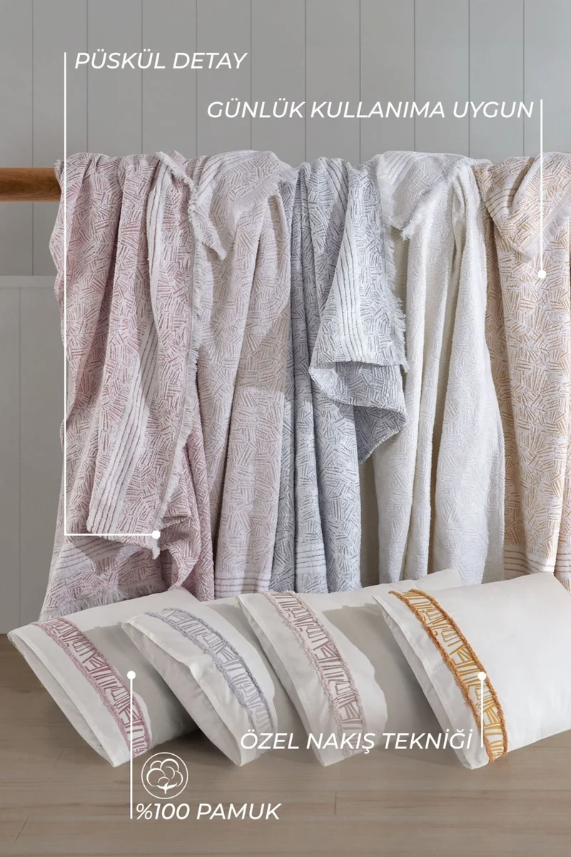 Elart Giza Blanket Set Single 4 Piece Cream