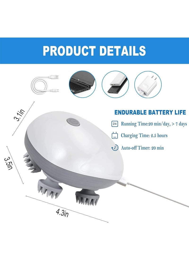 SUKILO Electric Scalp Massager – 3 Modes Head Kneading Massage Device, Waterproof & Rechargeable Portable Massager for Hair Deep Cleaning and Blood Circulation  - Image 2