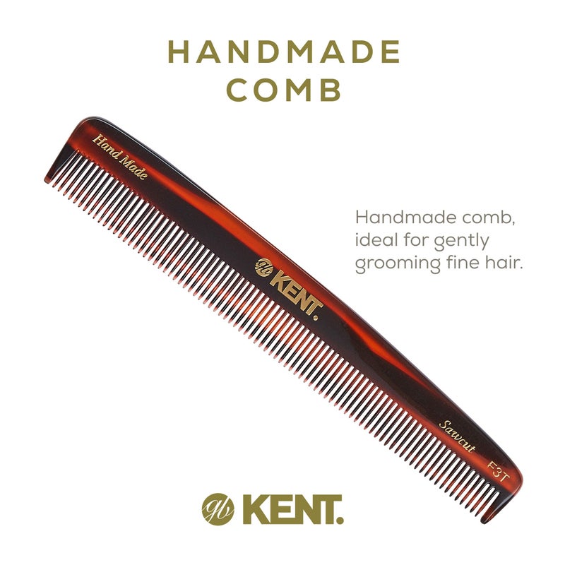 Kent F3T Tortoiseshell Fine Tooth Comb - Hair Parting and Straightening Comb for Men's & Women's Dandruff Remover, Saw Cut and Hand Polished Made in England - Image 3