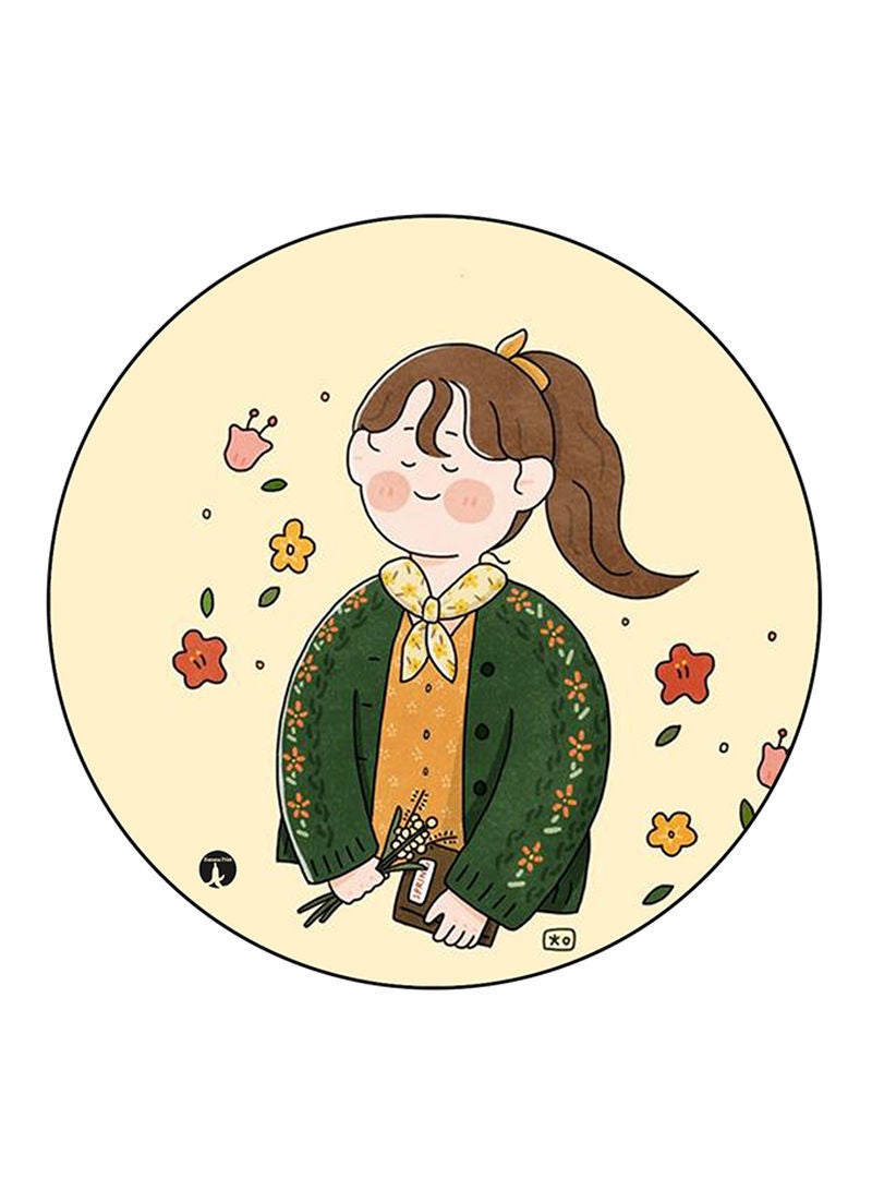 A Girl Printed Mouse Pad Multicolour