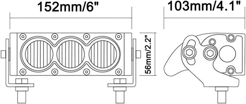 Lightronic شريط إضاءة LED برتقالي ساطع 6 إنش للطرق الوعرة - Image 2