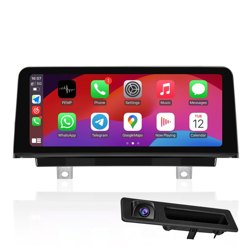 PEMP CarPlay Android Auto Monitor Linux Screen for BMW 20122017 3 Series F30 NBT CIC System with a 720P AHD Revers Camera