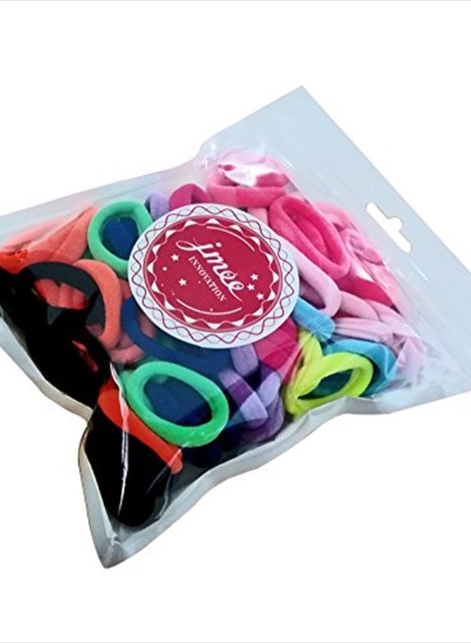 J-MEE رباط شعر للأطفال 100 قطعة 10 ألوان أشرطة شعر صغيرة بدون seams حامل ذيل الحصان J-MEE - Image 2