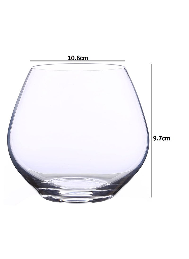 smart serve Bohemia Crystal Amoroso Stemless CocktailGinWine Glass Set 440ml Set of 2 CrystalClearerLighter for Wine Tasting Gift Packaging for Valentines Day Anniversary Birthday Gifts with Gift Box  - Image 3